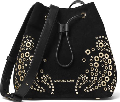 michael michael kors cary small grommeted suede bucket bag|Cary Small Grommeted Suede Bucket Bag .